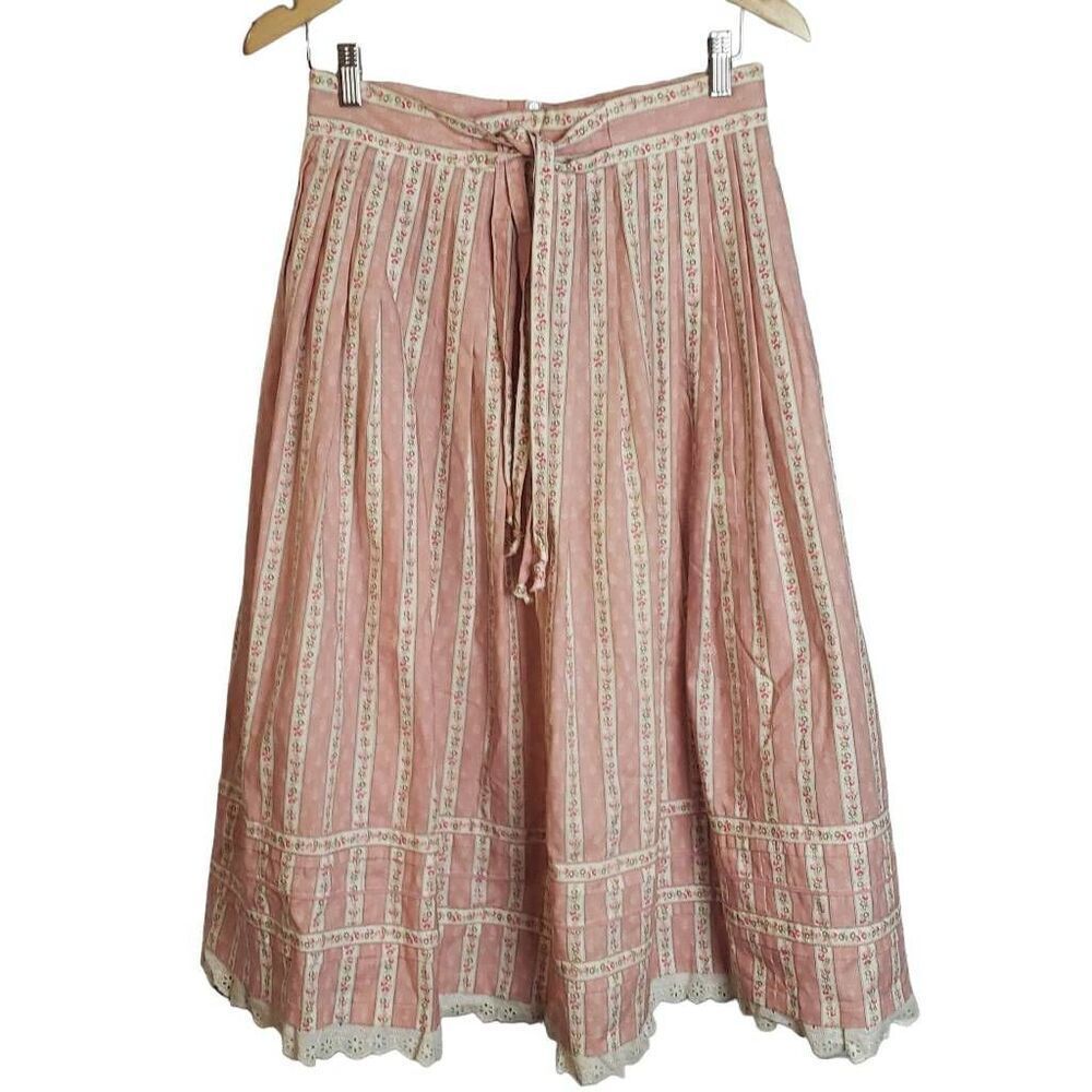 Vintage Enzian Trachter Floral Pink Skirt Made in Germany